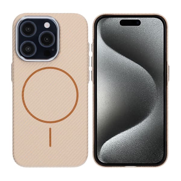 iPhone 15 Pro Carbon Patterned Phone Case - Gold