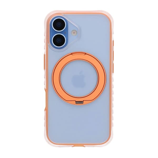 Armor Matte Frosted Magnetic Case with 360° Rotatable Kickstand - iPhone 17 Orange