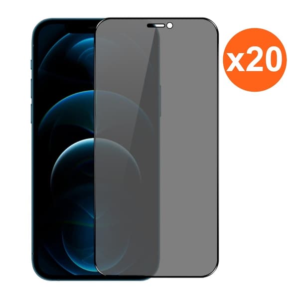 Screen Protector iPhone 12 Pro Max - Privacy Full Cover Tempered Glass RV no frame 20 pcs bulk
