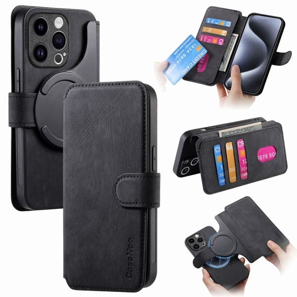 CASENEO iPhone 13 Pro Max Wallet Cover - Black