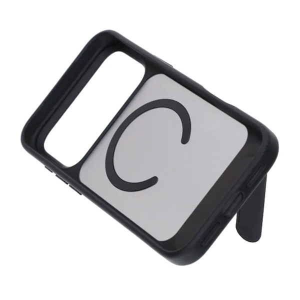 Black Feather Inclined Bracket Magnetic Case - iPhone 17 Pro Max Black