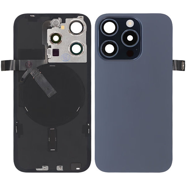 iPhone 15 Pro Back Glass Complete OEM - Titanium Blue
