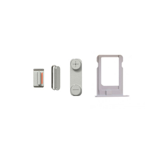 iPhone 5 Knappar Komplett med Simkortshållare - Silver