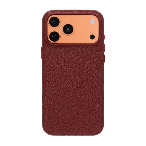 Crystal Grain Full Wrap Magnetic PU Leather Case For iPhone 17 Pro Max/18 Pro Max Red