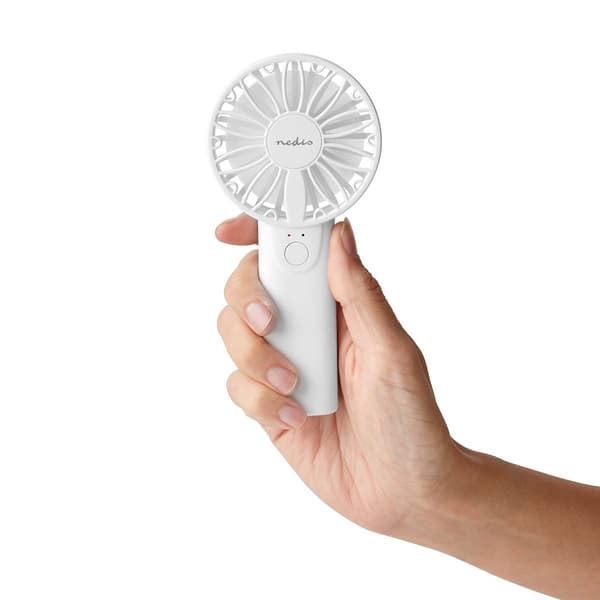 Nedis Hand Fan with Stand - White