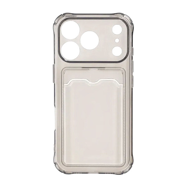 Shockproof Phone Case with Card Holder for iPhone 17 Pro - Black