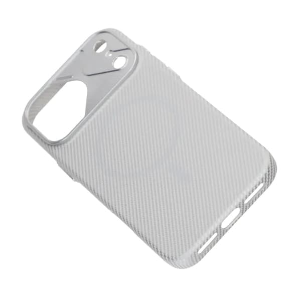 Slim MagSafe Skal med Carbonmönster till iPhone 17 Pro Max - Silver