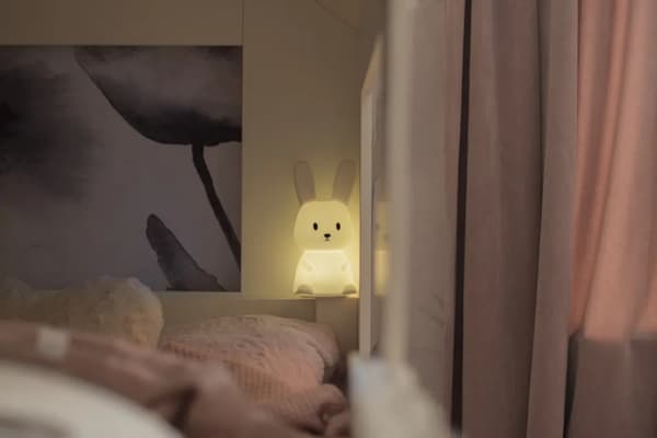 Nattlampa LED Functional Kanin - Timer, Multifärg Svart