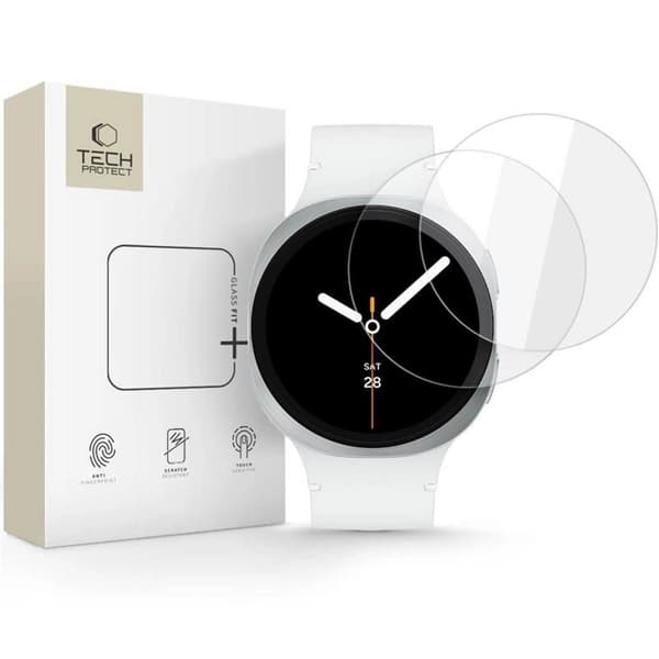 Tech-Protect Glass Fit+ 2-pack Screen protector for Samsung Galaxy Watch 8 40mm - transparent
