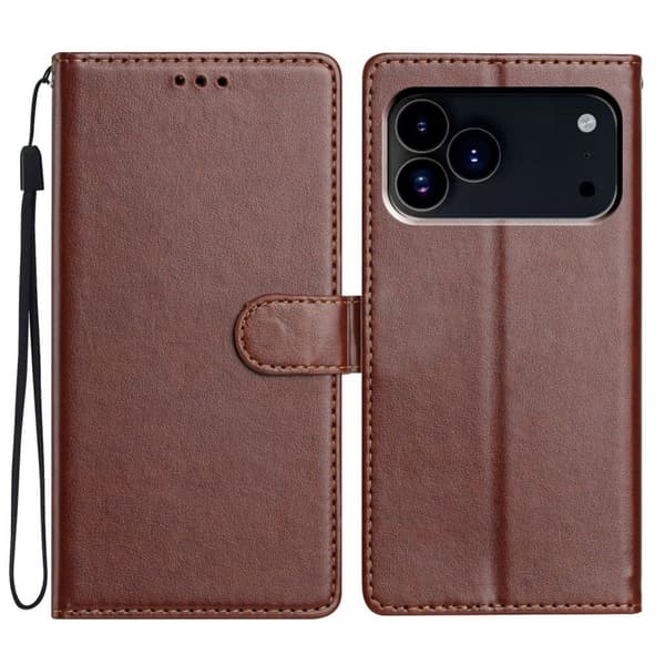 Wallet Cover with Stand PU-leather iPhone 18 Pro, iPhone 17 Pro - Brown