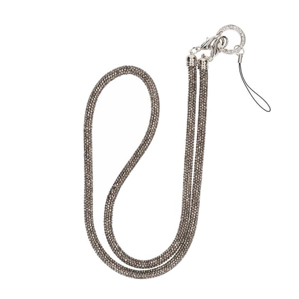Mobilband Halsband 80cm - Ljusgrå glitter