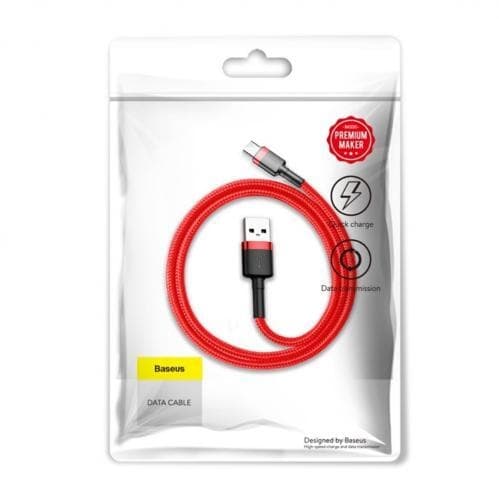 Baseus Cafule USB-C-kabel 3A 0,5 m - Röd Svart