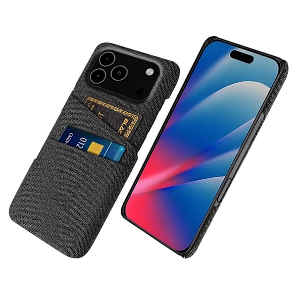 iPhone 17 Pro Max Case in textile with 2 Card Slots - Black