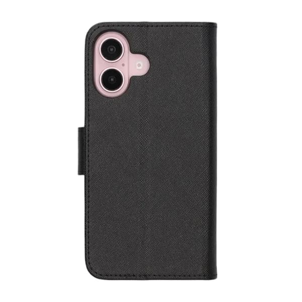 iPhone 16 Plus Wallet Case with Stand - Black