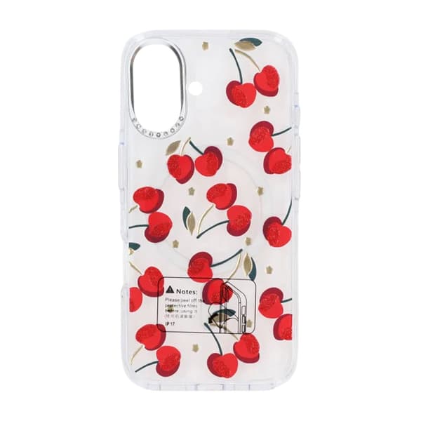 Mobile case Magsafe for iPhone 17 - Transparent with cherry