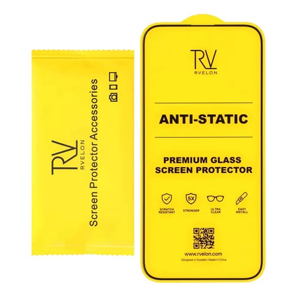 Rvelon iPhone 15 Pro Max Screen Protector - Tempered Glass Aluminum 2.5Dbulk