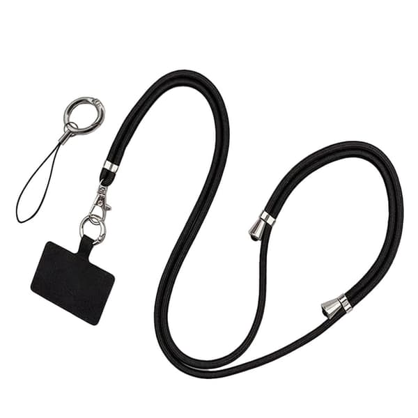 Universal Adjustable Crossbody Phone Lanyard - Black