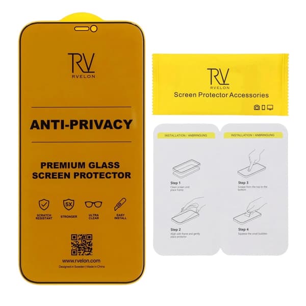 Screen Protector iPhone 12/12 Pro - FUll Cover Privacy Tempered Glass Rv packing no instlation frame
