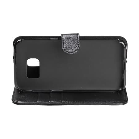 Samsung S7 Edge Wallet Case Leather with Stand - Black