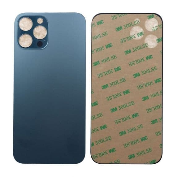 iPhone 12 Pro Baksida Glas med Självhäftande tejp - Blå Svart