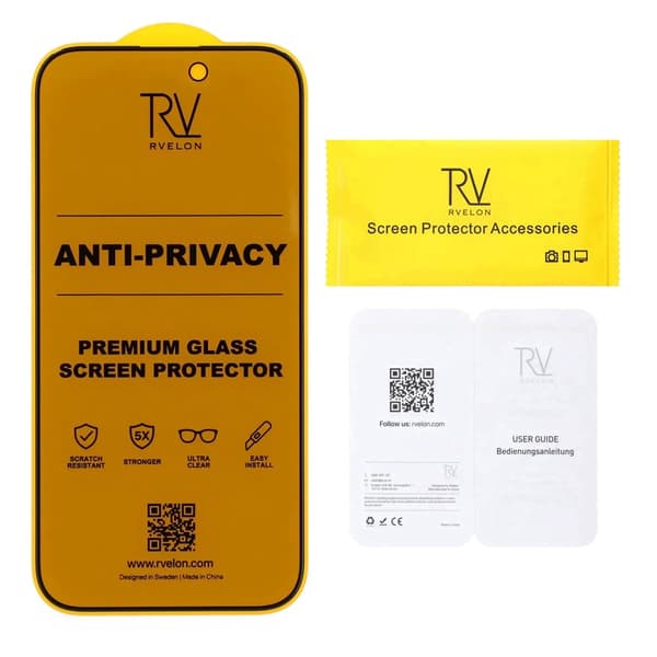 Screen Protector for iPhone 14 Pro/15/16 – Full Cover Privacy Tempered Glass Rv packing no instlation frame