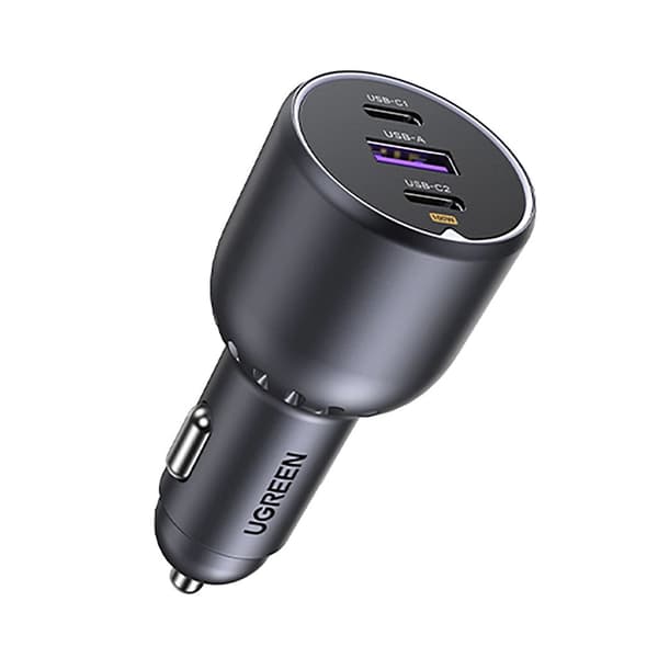 Ugreen Car Charger 130W, 2x USB-C / 1x USB-A - Gray