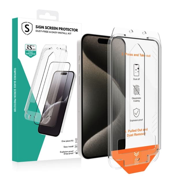 SiGN Screen Protector iPhone 16 Pro Max – EZ Apply with Dust Free Applicator