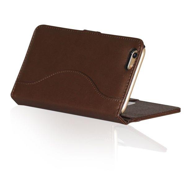 iPhone 6 Plus/6s Plus Flip Stand Läder Plånboksfodral - Brun