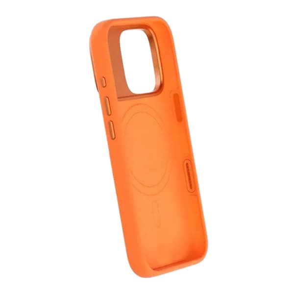 Silikonskal MagSafe med Kameraskydd till iPhone 16 Pro - Orange
