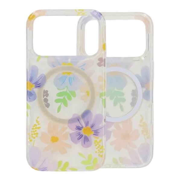 Mobilskal Magsafe med blommor för iPhone 17 Pro Max - Lila/Gul