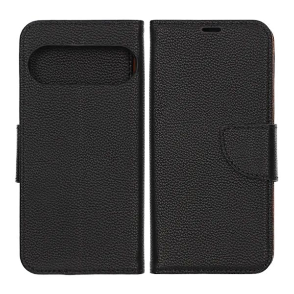 Flip Stand Leather Wallet Case For Google Pixel 10 Pro XL Black