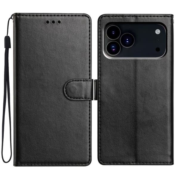 Wallet Cover with Stand PU-leather iPhone 18 Pro, iPhone 17 Pro - Black