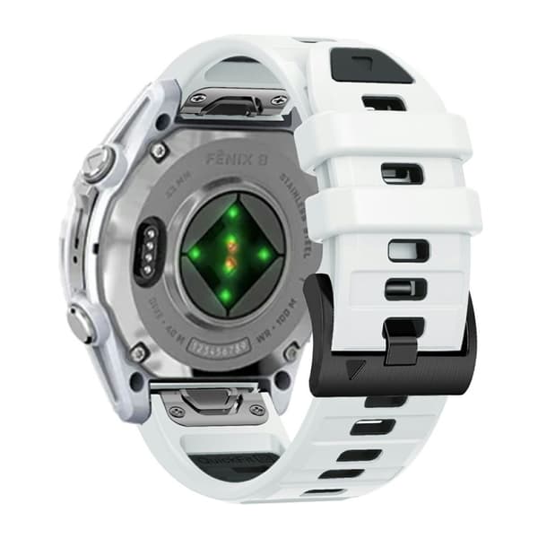 Garmin Fenix 8/Fenix E/Quatix 7 Pro etc. Watch Strap Silicone – White/Black