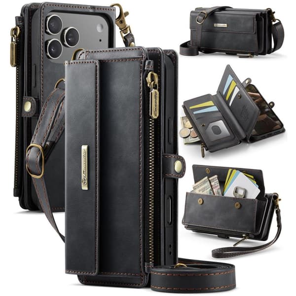 CASEME iPhone 18 Pro Max/17 Pro Max RFID Wallet Cover with Stand - Black