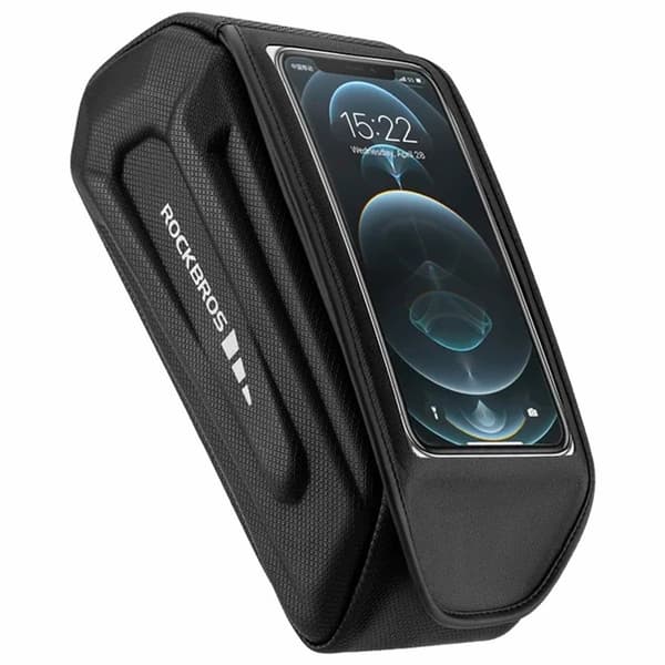 Rockbros waterproof frame bicycle bag with phone cover - black