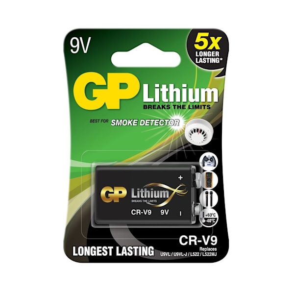 GP 9V lithium battery CRV9SD-2U1, 1-pack