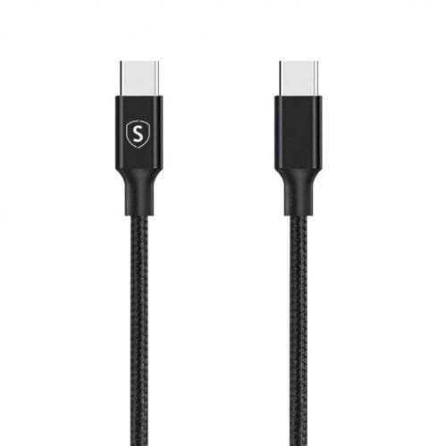 SiGN Cafule USB-C till USB-C, QC 3.0, USB-C PD, 3A 1 m - Grå/Svart Svart