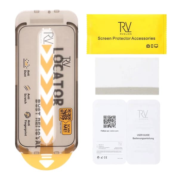 Rvelon Skärmskydd för iPhone 17 och 16 Pro med Monteringsram - 2.5D Härdat Glas