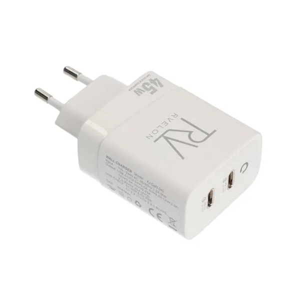 Rvelon 45W USB-C x2 GaN Väggladdare