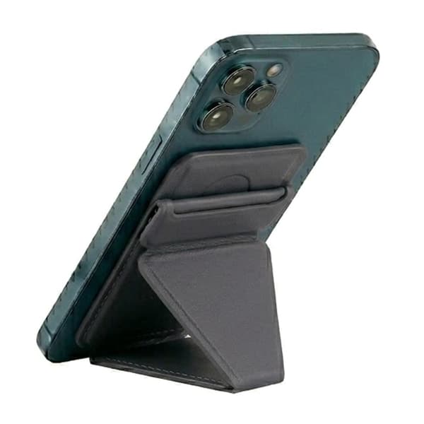 Foldable Ultra Thin Magnetic Cardholder Phone Kickstand Dark Gray