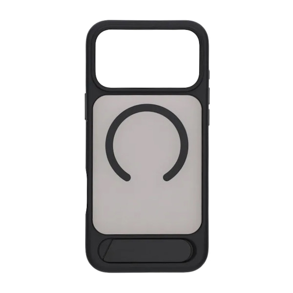 Black Feather Inclined Bracket Magnetic Case - iPhone 17 Pro Max Black