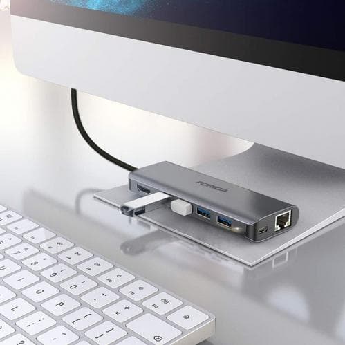 SiGN 7-i-1 USB-C-hub HDMI RJ45 USB-C