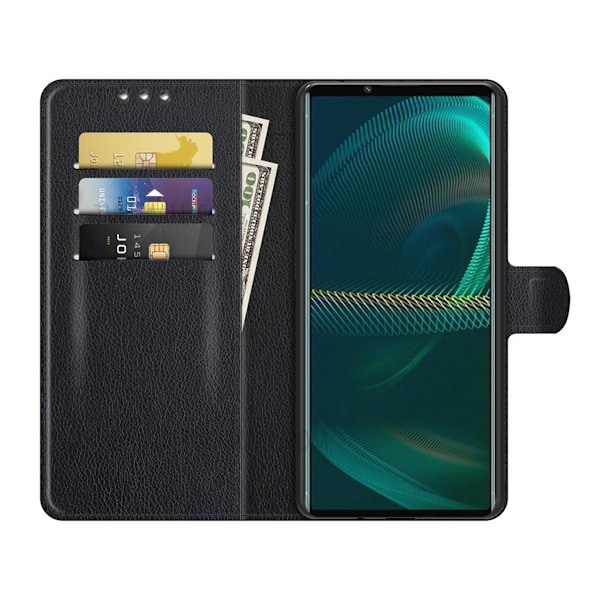 Sony Xperia 1 IV Plånboksfodral med Stativ - Svart