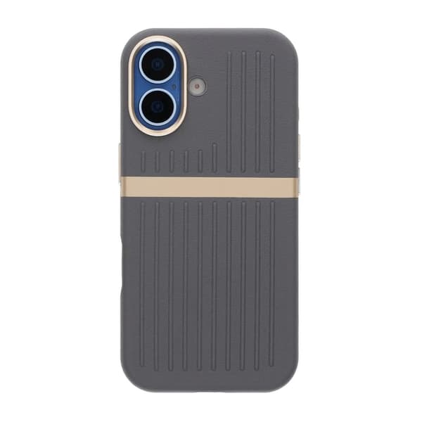 Luggage Spliced Leather Texture Magnetic Phone Case For iPhone 17 Grey