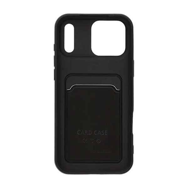 Silicone Mobile Case with Card Holder for iPhone 17 Pro Max - Black