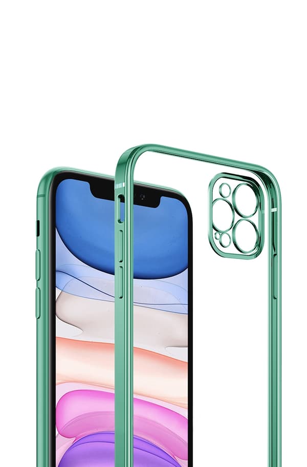 Case Camera Protection for iPhone 12 Pro Max - Green Transparent