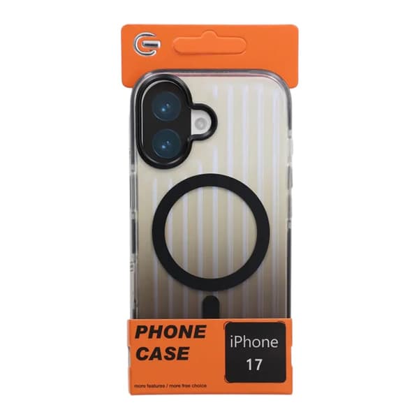 Corrugated MagSafe Mobile Case for iPhone 17 - Black