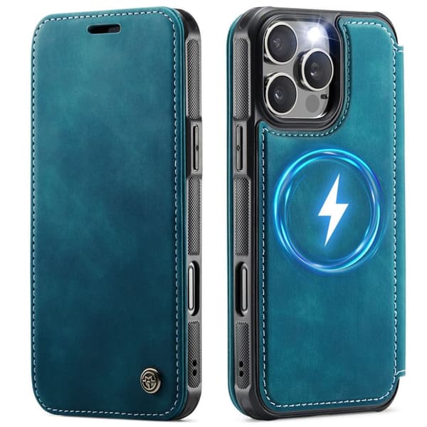 CASEME 053 iPhone 13 Pro Max Wallet Cover MagSafe RFID blocking - Blue