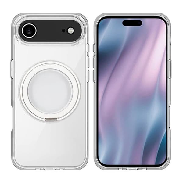 Mobile Case Rotating Magnet Stand for iPhone 17 Air - Clear
