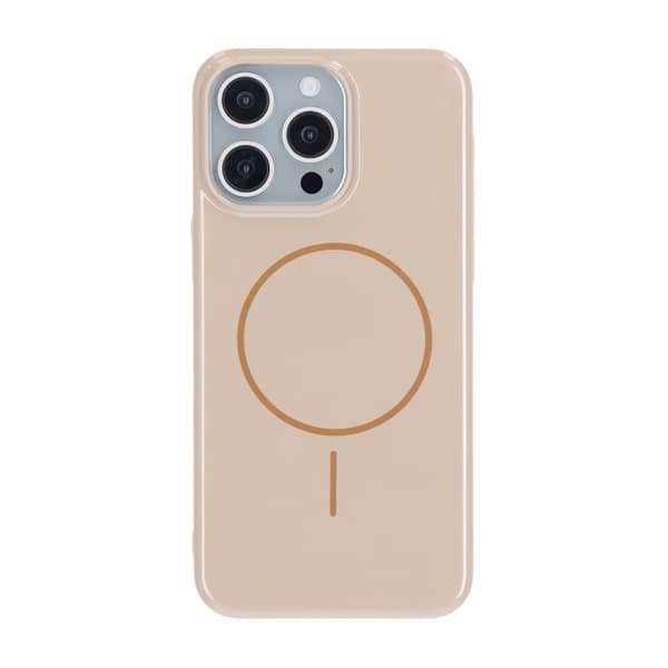 Glossy design Magnetic Case For iPhone 15 Pro Max Gold